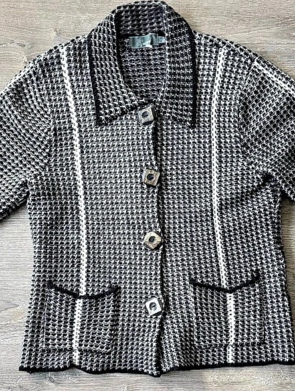 Willow Checkered Blazer in Black & White Like New - L - Picture 1 of 7